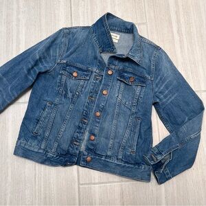 Madewell Medium Blue Denim Jacket with Copper Buttons